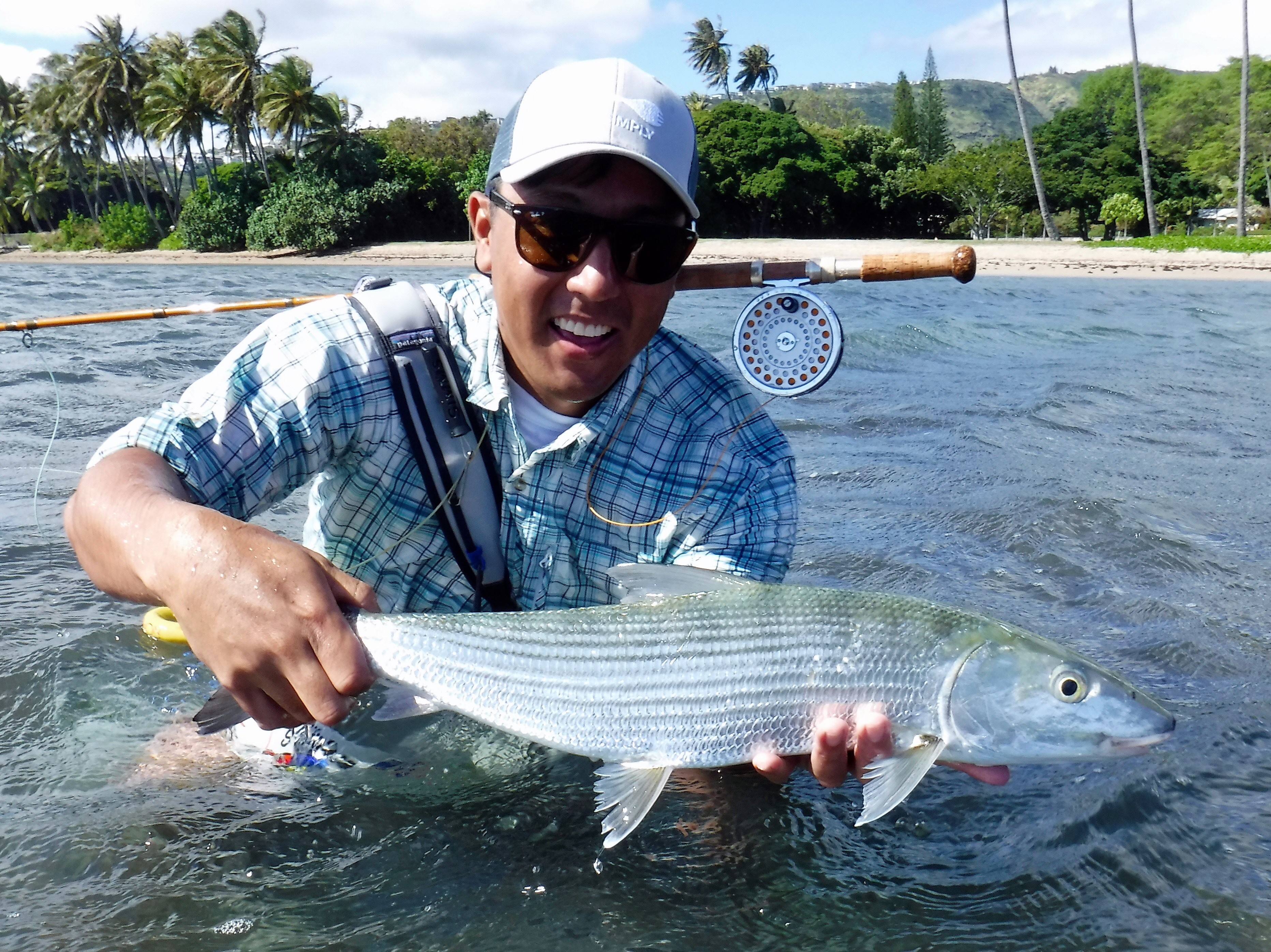 Holoholo: Big oio and yellow spot papio caught in cold shallow water on 