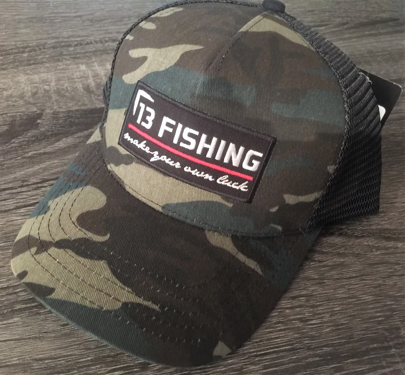 13 fishing camo hat